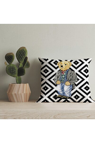 LadiesHome Husă pentru pernă digitală cu design special pentru ursuleț de plu...