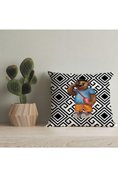 LadiesHome Husă pentru pernă digitală cu design special pentru ursuleț de plu...