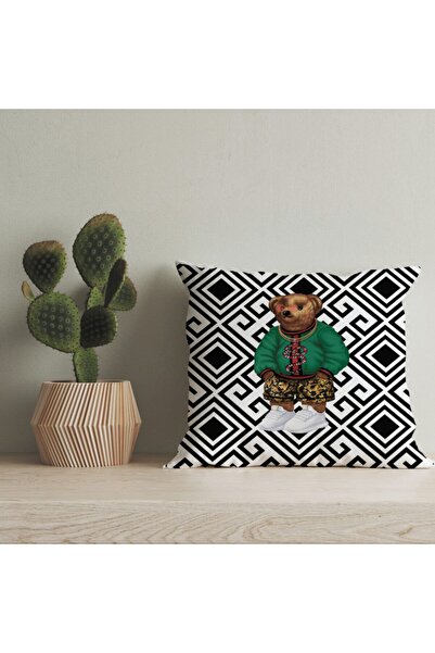 LadiesHome Husă pentru pernă digitală cu design special pentru ursuleț de plu...