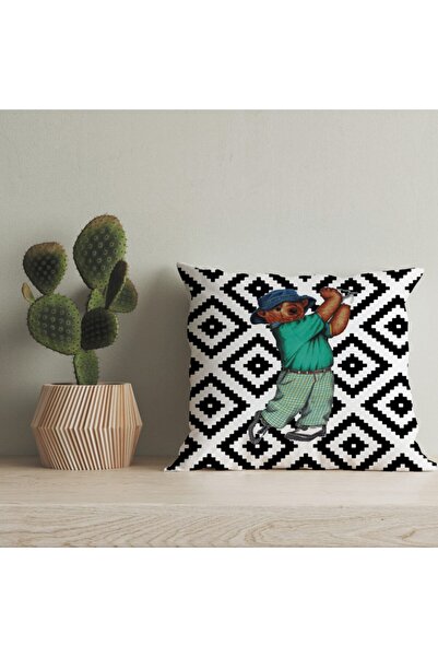 LadiesHome Husă pentru pernă digitală cu design special pentru ursuleț de plu...