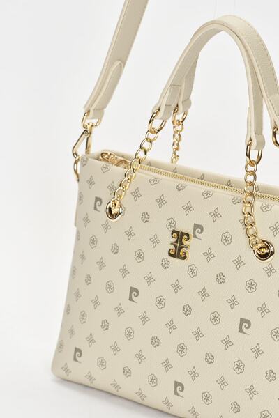 Pierre Cardin Bej Monogram Kadın Omuz Çantası 05PO22Y1561