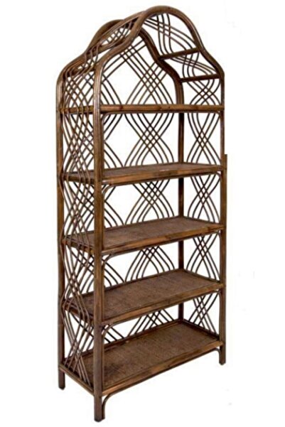 ÇELİKLER HALI MOBLYA Rattan Ceviz Kitaplık