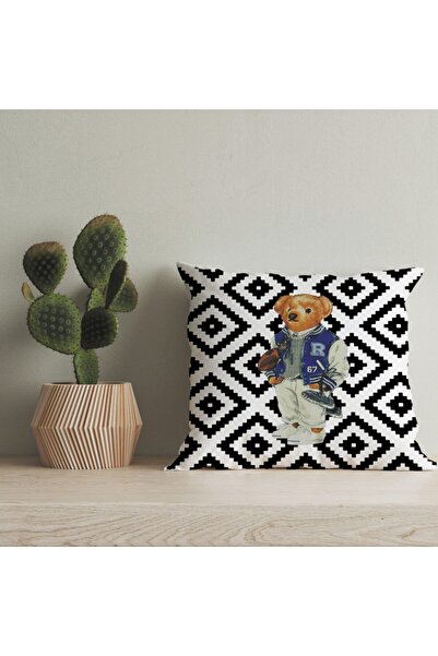 LadiesHome غطاء وسادة مطبوع رقميًا على الوجهين بتصميم مخصص من تيدي بير