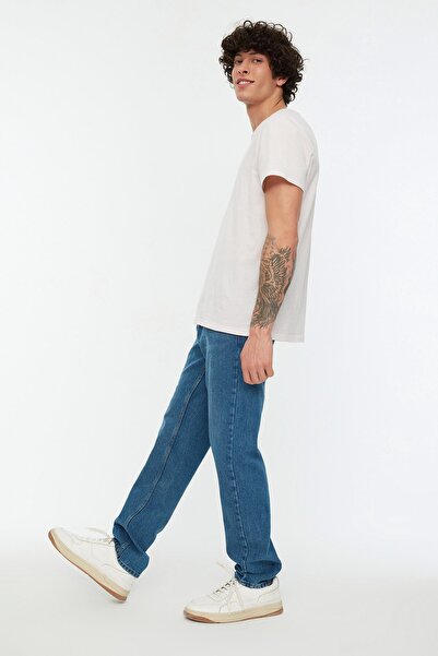 Trendyol Collection Indigo Straight Cut Jeans Džíny - TMNSS22JE0228