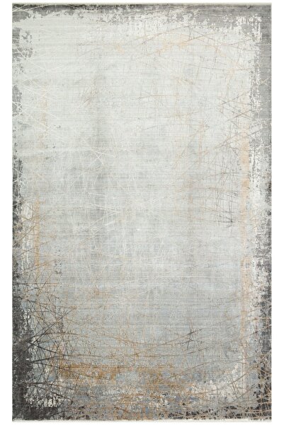 Eko Halı Mahal Mhl 09 Grey Gold Klasik Desenli Yüksek Kalite Sık Dokuma Salon...