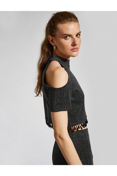 Koton Tricou cu mărgele cu detalii de fereastră