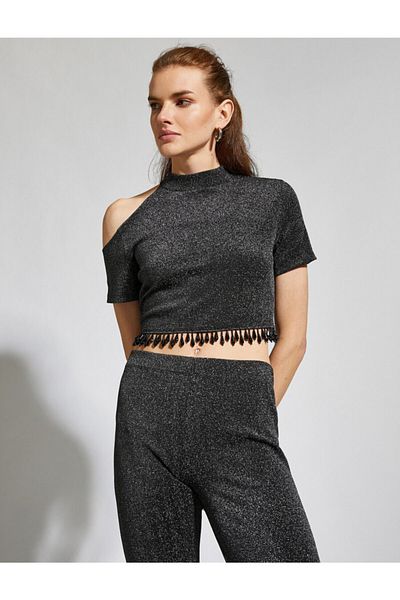 Koton Tricou cu mărgele cu detalii de fereastră