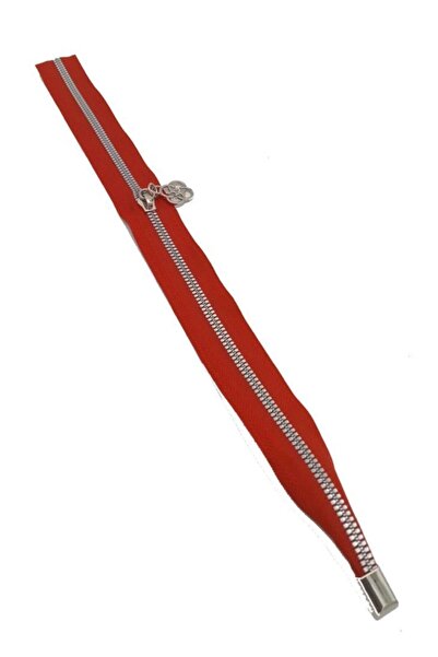 angel çanta aksesuar سدادة واحدة بسحاب 45 سم معدن فضي اللون أحمر