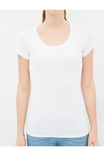 Koton Tricou alb pentru femei 6YTK12085SK