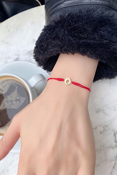 alberaccessories 925 Ayar Gümüş Tasarım 14 K Gold Kaplama Örgü Ö Harfi Ip Şan...