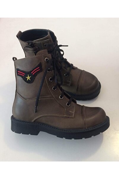 Çizmeli Kedi Kız Çocuk Hakiki Deri Ve Ortopedik Tabanlı Postal