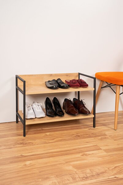 Mudesa Metal Ahşap Mini Ayakkabılık Terliklik Çok Amaçlı Raf