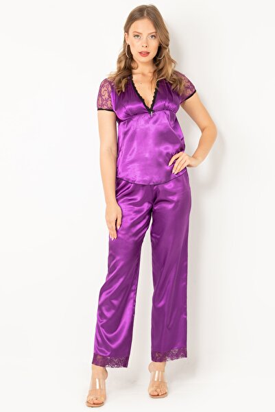 Miorre Pajama Set - Purple - Plain