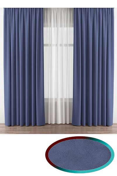 İ.D İpek Dokuma Indigo Blue Velvety Fabric Extrafor Gather 1stClass Quality Single Wing Background Curtain