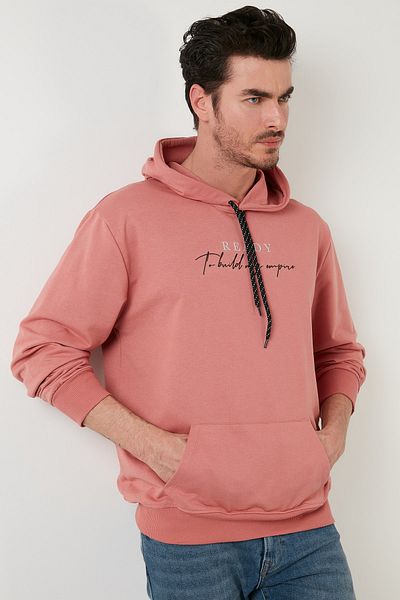 Buratti Slim Fit Printed Hooded Kangaroo Pocket Cotton Sweatshirt5414020