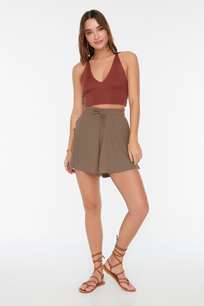 Trendyol Collection Shorts - Brown - High Waist