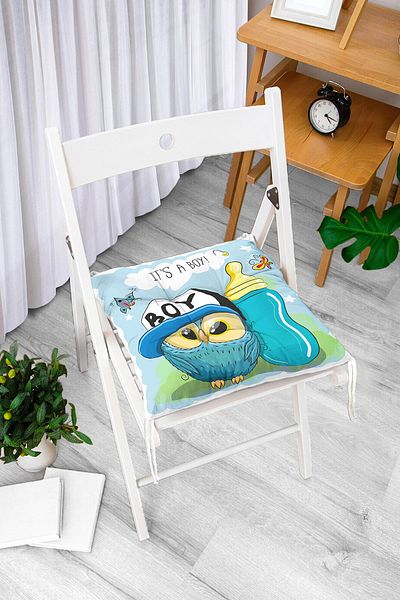 Realhomes Modern Owl Pattern Digital Printed Fluffy Chair Cushion