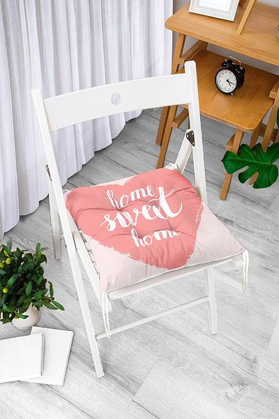 Realhomes Home Sweet Home Digital Printed Pofidic τετράγωνο μαξιλάρι καρέκλας