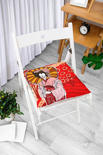 Realhomes Japanski ženski motiv, digitalno štampani mekani jastuk za stolicu ...