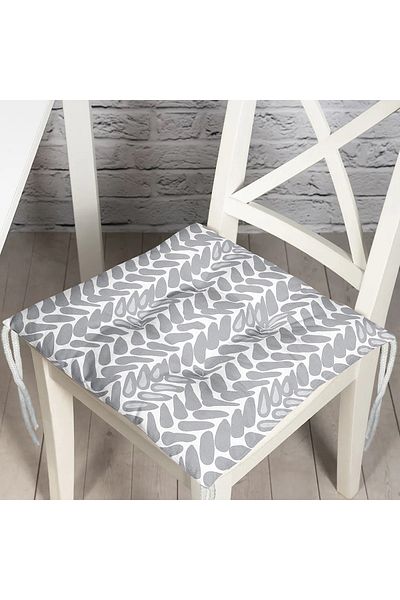 Realhomes Geometric Patterned Digital Printed Pouf Chair Cushion