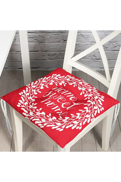 Realhomes Home Sweet Home Digital Printed Fluffy Square Chair Cushion