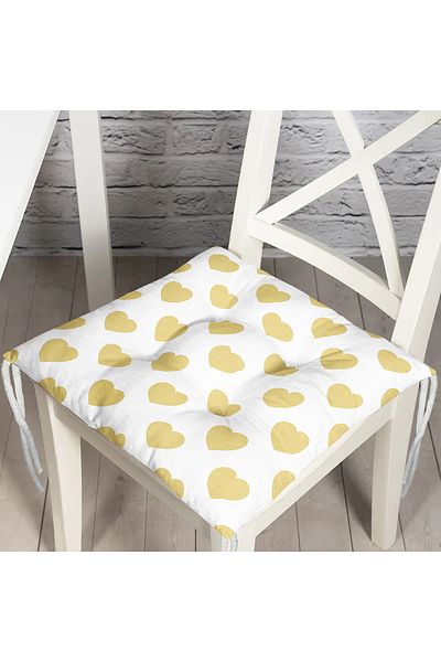 Realhomes Heart Pattern Digital Printed Fluffy Chair Cushion
