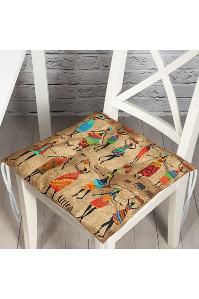 Realhomes Digital Printed Modern Fluffy Chair Cushion with African Ethnic Pattern