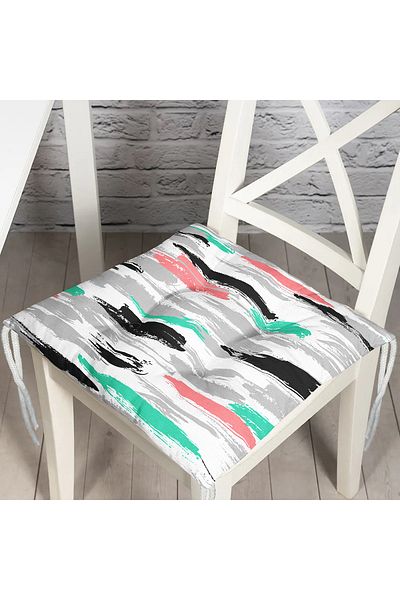 Realhomes Colorful Brush Bumps Patterned Fluffy Square Chair Cushion