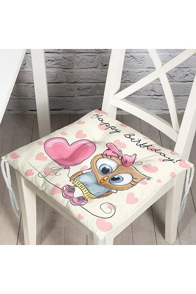 Realhomes Cute Cats Digital Printed Fluffy Square Chair Cushion