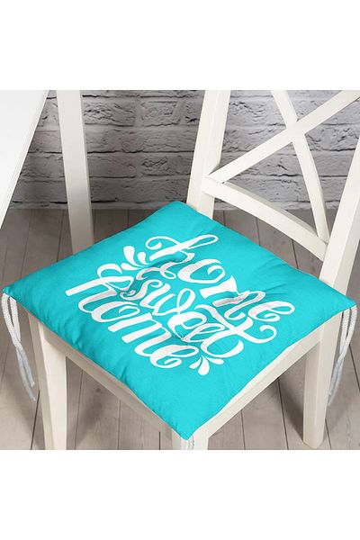 Realhomes Home Sweet Home Digital Printed Fluffy Square Chair Cushion