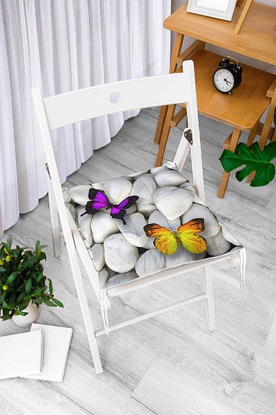 Realhomes Ψηφιακό τυπωμένο αφράτο τετράγωνο μαξιλάρι καρέκλας με σχέδιο πεταλούδας