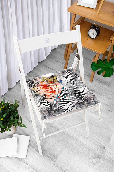 Realhomes Custom Design Digital Printed Modern Pouf Chair Cushion