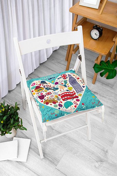 Realhomes Digital Printed Fluffy Square Chair Cushion