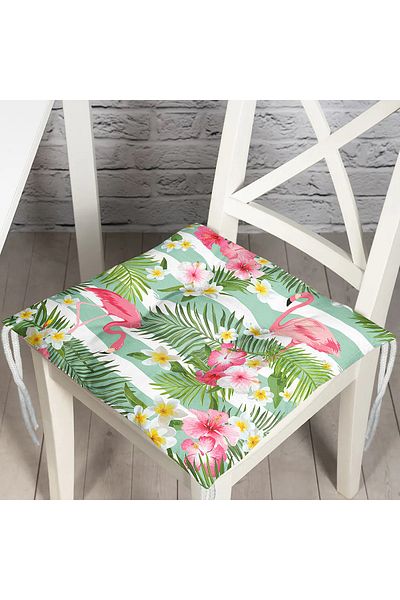 Realhomes Flamingo Pattern Digital Printed Modern Fluffy Chair Cushion