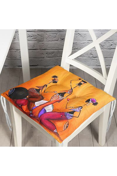 Realhomes African Ethnic Pattern Digital Printed Pouf Chair Cushion