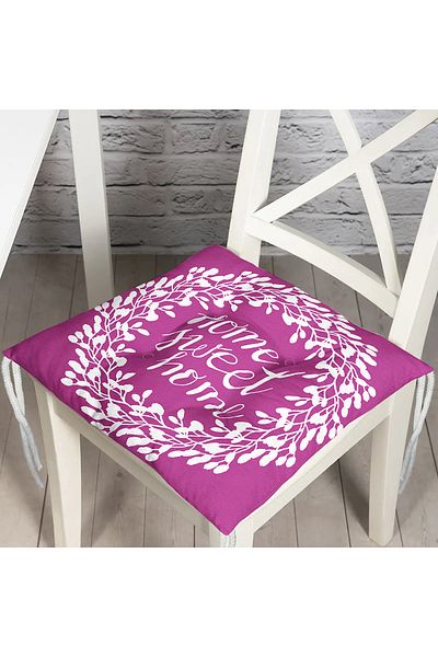 Realhomes Home Sweet Home Digital Printed Fluffy Square Chair Cushion