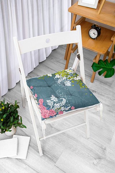 Realhomes Gray Modern Design Digital Printed Pouf Chair Cushion