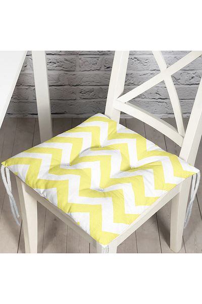 Realhomes Modern Zigzag Patterned Digital Printed Fluffy Chair Cushion