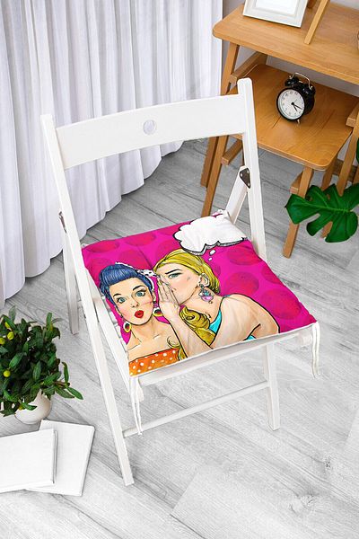 Realhomes Fashion Girl Digital Printed Modern Fluffy Chair Cushion