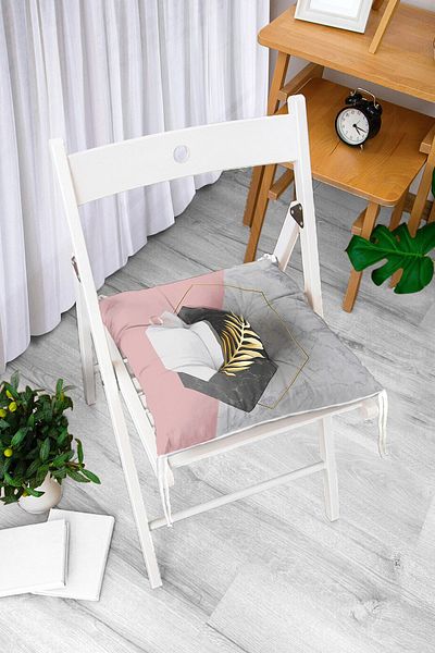 Realhomes Modern 3D Marble Themed Digital Printed Fluffy Chair Cushion