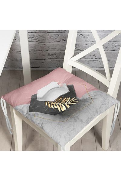 Realhomes Modern 3D Marble Themed Digital Printed Fluffy Chair Cushion