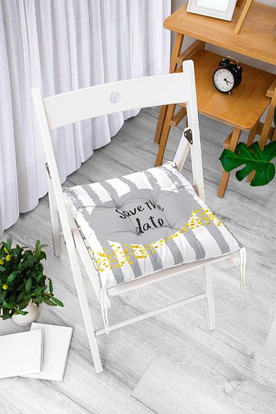 Realhomes Pernă de scaun cu puf imprimată digital cu design personalizat