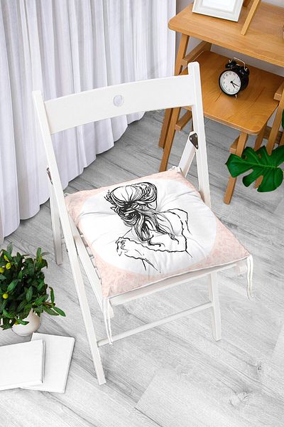 Realhomes Digital Printed Fluffy Square Chair Cushion