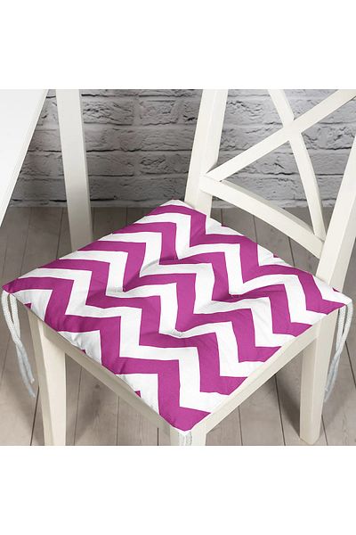 Realhomes Modern Zigzag Patterned Digital Printed Fluffy Chair Cushion