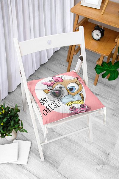Realhomes Cute Cats Digital Printed Fluffy Square Chair Cushion