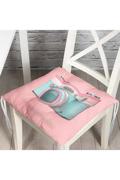 Realhomes Nostalgic Camera 3D Digital Printed Pouf Chair Cushion