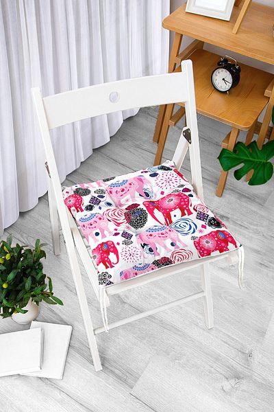 Realhomes Ethnic Elephants Special Designed Digital Printed Fluffy Chair Cushion