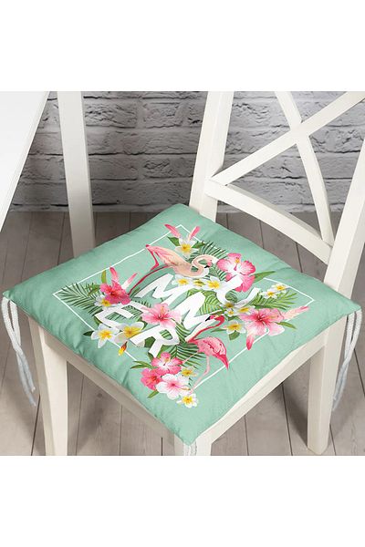 Realhomes Flamingo Pattern Digital Printed Modern Fluffy Chair Cushion