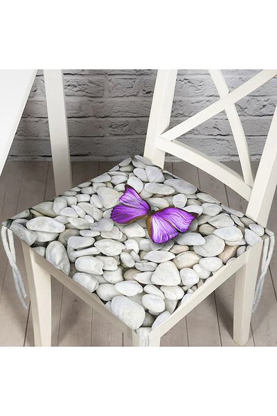 Realhomes Modern Butterfly Digital Printed Fluffy Square Chair Cushion