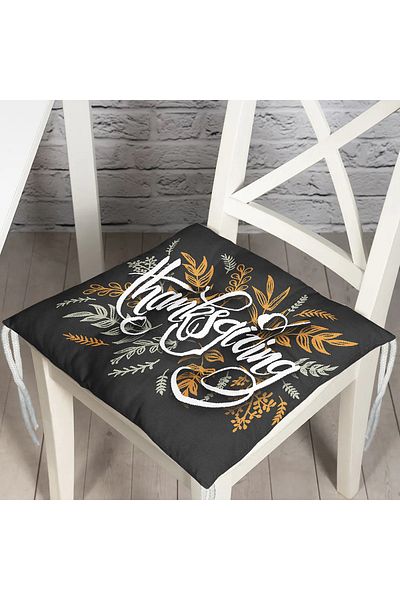 Realhomes Digital Printed Modern Fluffy Chair Cushion with Colorful Slogan